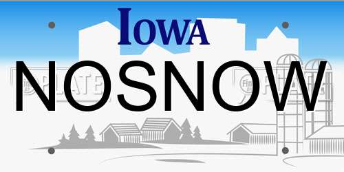 NOSNOW Iowa License Plate