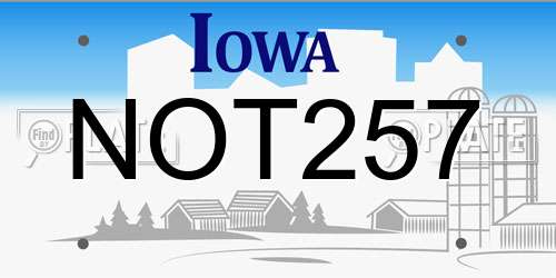 NOT257 Iowa License Plate