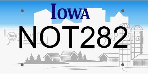 NOT282 Iowa License Plate