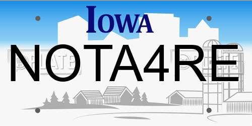 NOTA4RE license plate in IA state