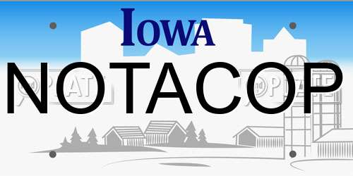 NOTACOP Iowa License Plate