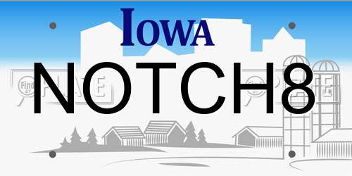 NOTCH8 Iowa License Plate