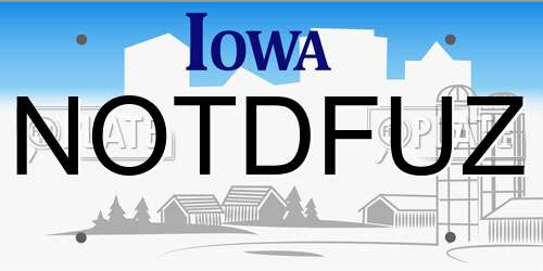 NOTDFUZ Iowa License Plate