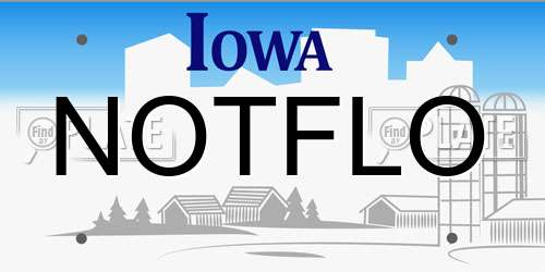 NOTFLO Iowa License Plate