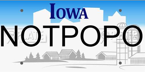 NOTPOPO Iowa License Plate