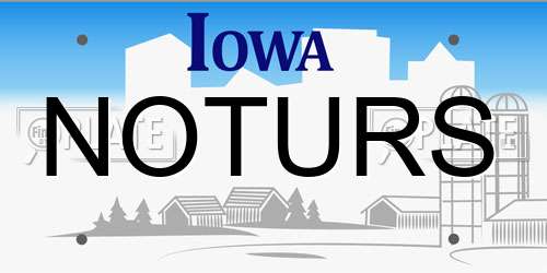 NOTURS Iowa License Plate