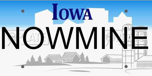 NOWMINE Iowa License Plate
