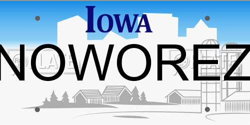 NOWOREZ Iowa License Plate