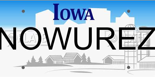 NOWUREZ Iowa License Plate