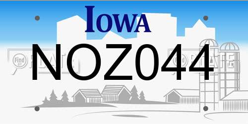 NOZ044 Iowa License Plate