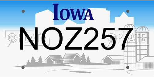 NOZ257 Iowa License Plate