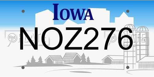NOZ276 Iowa License Plate