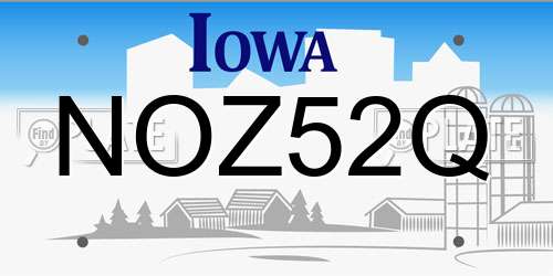 NOZ52Q Iowa License Plate