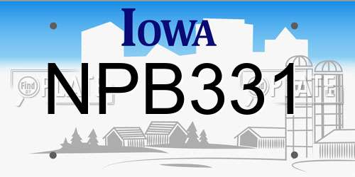 NPB331 Iowa License Plate