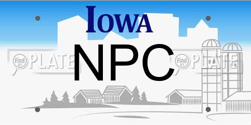 NPC Iowa License Plate