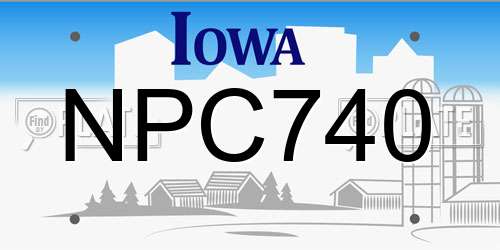 NPC740 Iowa License Plate