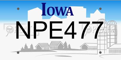 NPE477 Iowa License Plate