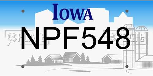 NPF548 Iowa License Plate