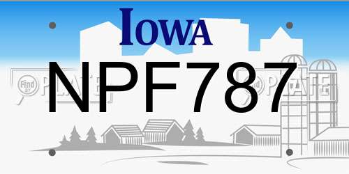 NPF787 Iowa License Plate