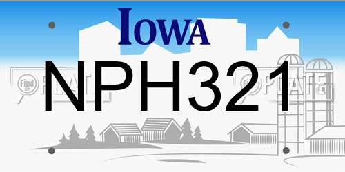 NPH321 Iowa License Plate