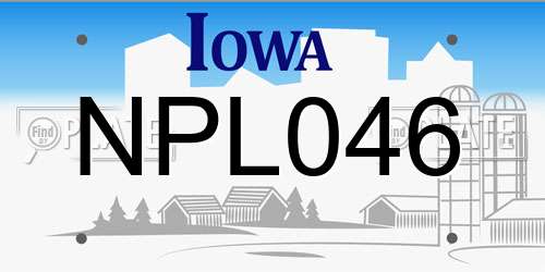 NPL046 Iowa License Plate