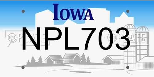 NPL703 Iowa License Plate
