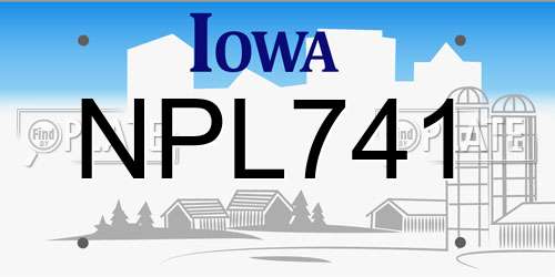 NPL741 Iowa License Plate