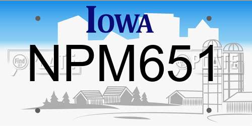 NPM651 Iowa License Plate