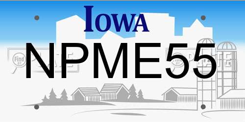 NPME55 Iowa License Plate