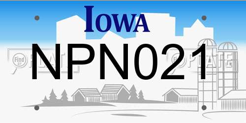 NPN021 Iowa License Plate