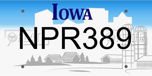 NPR389 Iowa License Plate