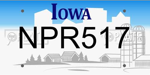 NPR517 Iowa License Plate