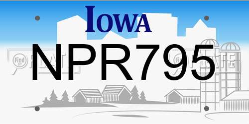NPR795 Iowa License Plate