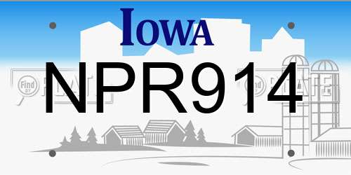 NPR914 Iowa License Plate