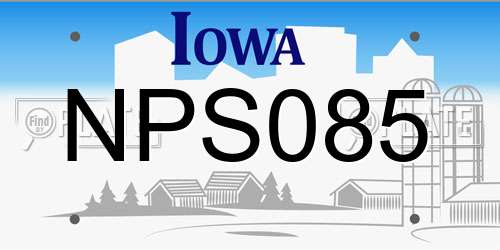 NPS085 Iowa License Plate
