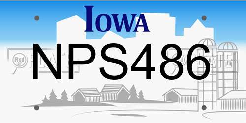 NPS486 Iowa License Plate