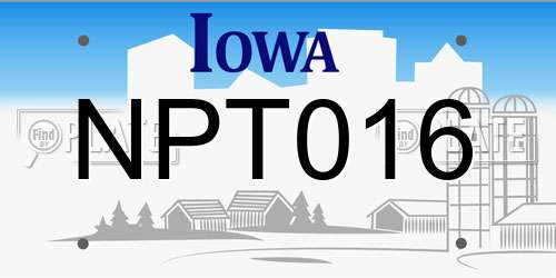 NPT016 Iowa License Plate