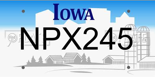 NPX245 Iowa License Plate