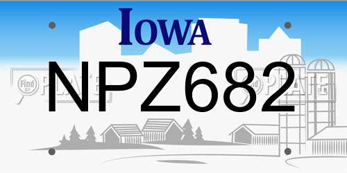 NPZ682 Iowa License Plate