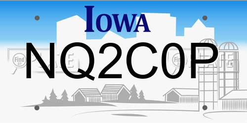 NQ2C0P Iowa License Plate