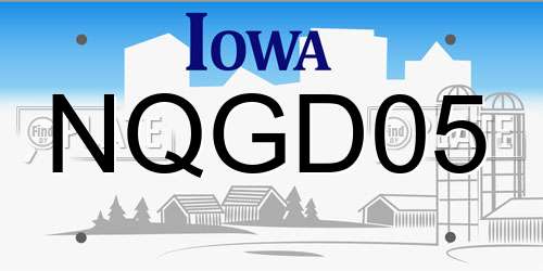 NQGD05 Iowa License Plate