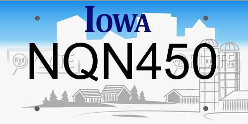 NQN450 Iowa License Plate