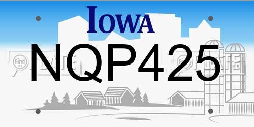 NQP425 Iowa License Plate