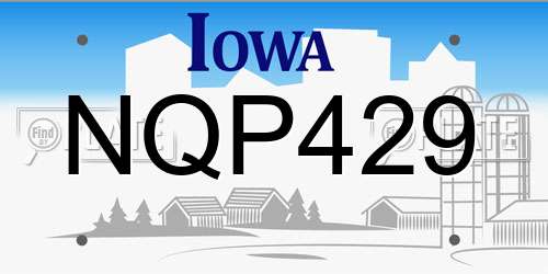 NQP429 Iowa License Plate