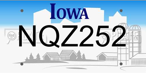 NQZ252 Iowa License Plate