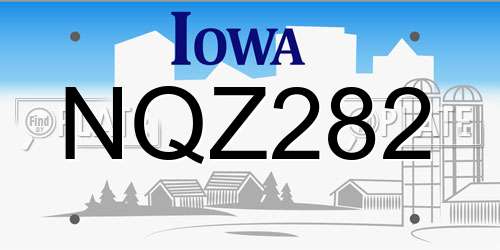 NQZ282 Iowa License Plate