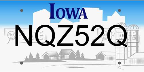 NQZ52Q Iowa License Plate