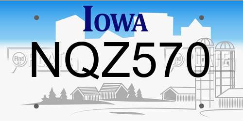 NQZ570 Iowa License Plate