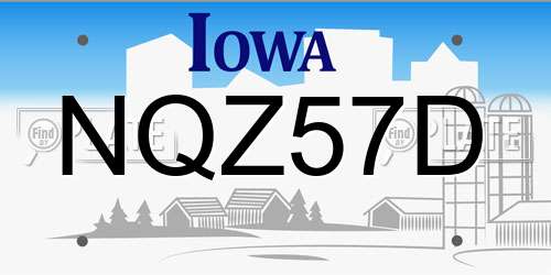 NQZ57D Iowa License Plate