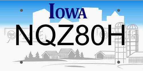 NQZ80H Iowa License Plate